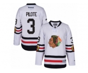 Youth Reebok Chicago Blackhawks #3 Pierre Pilote Authentic White 2017 Winter Classic NHL Jersey