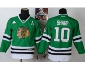youth nhl jerseys chicago blackhawks #10 sharp green[2015 Stanley cup champions][patch A]
