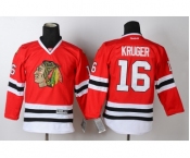 youth nhl jerseys chicago blackhawks #16 kruger red[kruger]