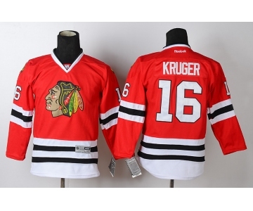 youth nhl jerseys chicago blackhawks #16 kruger red[kruger]