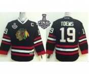 youth nhl jerseys chicago blackhawks #19 toews black[2015 stanley cup][patch C]