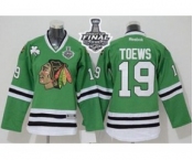 youth nhl jerseys chicago blackhawks #19 toews green[2015 stanley cup]