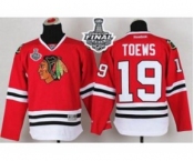 youth nhl jerseys chicago blackhawks #19 toews red[2015 stanley cup]