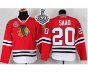 youth nhl jerseys chicago blackhawks #20 saad red[2015 stanley cup]