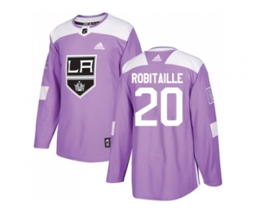 Men Adidas Los Angeles Kings #20 Luc Robitaille Purple Authentic Fights Cancer Stitched NHL Jersey