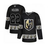 Men's Adidas Vegas Golden Knights #22 Nick Holden Authentic Black Team Logo Fashion NHL Jersey