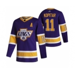 Men's Los Angeles Kings #11 Anze Kopitar Black 2020-21 Reverse Retro Alternate Hockey Jersey