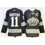 Men's Los Angeles Kings #11 Anze Kopitar Black With C Patch Alternate Stitched Hockey Jersey Men's Los Angeles Kings #11 Anze Kopitar Black With C Patch Alternate Stitched Hockey Jersey