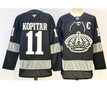 Men's Los Angeles Kings #11 Anze Kopitar Black With C Patch Alternate Stitched Hockey Jersey