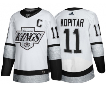 Men's Los Angeles Kings #11 Anze Kopitar White Throwback Stitched Jersey
