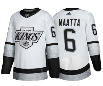 Men's Los Angeles Kings #6 Olli Maatta White Throwback Stitched Jersey