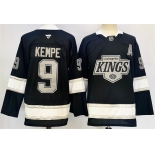 Men's Los Angeles Kings #9 Adrian Kempe Black 2024-25 Home With A Patch Stitched Hockey Jersey