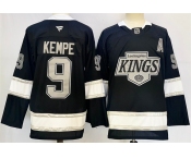 Men's Los Angeles Kings #9 Adrian Kempe Black 2024-25 Home With A Patch Stitched Hockey Jersey