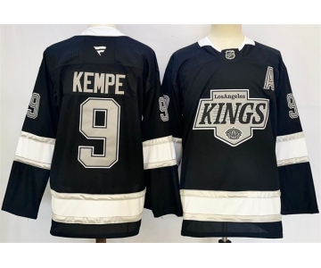 Men's Los Angeles Kings #9 Adrian Kempe Black 2024-25 Home With A Patch Stitched Hockey Jersey