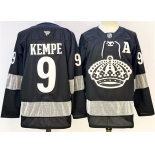 Men's Los Angeles Kings #9 Adrian Kempe Black With A Patch Alternate Stitched Hockey Jersey Men's Los Angeles Kings #9 Adrian Kempe Black With A Patch Alternate Stitched Hockey Jersey