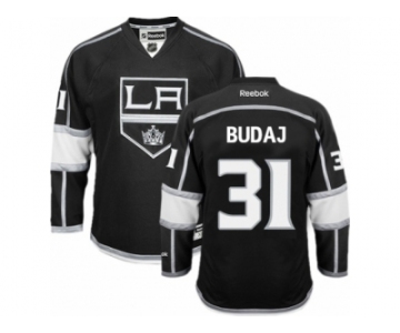 Men's Reebok Los Angeles Kings #31 Peter Budaj Authentic Black Home NHL Jersey