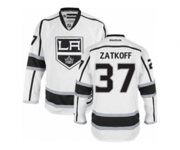 Men's Reebok Los Angeles Kings #37 Jeff Zatkoff Authentic White Away NHL Jersey