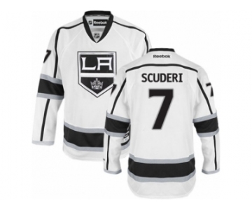 Men's Reebok Los Angeles Kings #7 Rob Scuderi Authentic White Away NHL Jersey