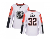 Women Adidas Los Angeles Kings #32 Jonathan Quick White 2018 All-Star Pacific Division Authentic Stitched NHL Jersey