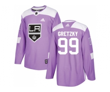 Youth Adidas Los Angeles Kings #99 Wayne Gretzky Purple Authentic Fights Cancer Stitched NHL Jersey