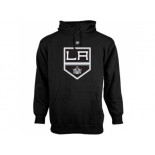 Los Angeles Kings Old Time Hockey Black Big Logo with Crest Pullover Hoodie
