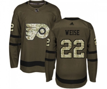 Adidas Philadelphia Flyers #22 Dale Weise Authentic Green Salute to Service NHL Jersey