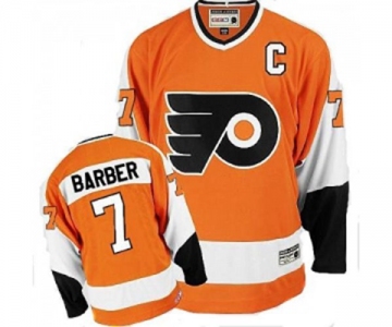 CCM Philadelphia Flyers #7 Bill Barber Authentic Orange Throwback NHL Jersey