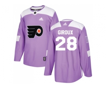 Men Adidas Philadelphia Flyers #28 Claude Giroux Purple Authentic Fights Cancer Stitched NHL Jersey