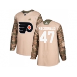 Men Adidas Philadelphia Flyers #47 Andrew MacDonald Camo Authentic 2017 Veterans Day Stitched NHL Jersey