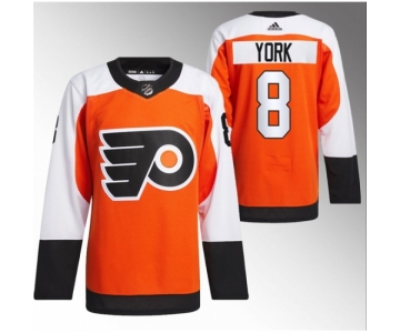 Men Philadelphia Flyers #8 Cam York 2023 24 Orange Stitched Jersey