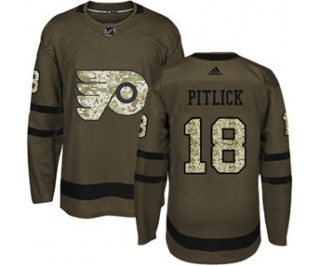 Men's Flyers #18 Tyler Pitlick Green Salute to Service Stitched Hockey Jersey