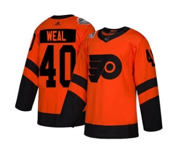 Men's Flyers #40 Jordan Weal Orange 2019 Stadium Series Stitched Hockey Jersey