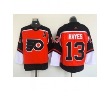 Men's Philadelphia Flyers #13 Kevin Hayes Orange 2021 Reverse Retro Authentic Jersey