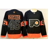 Men's Philadelphia Flyers #46 Trevor Zegras Black 2024 Stitched Jersey