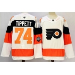 Men's Philadelphia Flyers #74 Owen Tippett White 2024-25 With A Patch Stitched Jersey