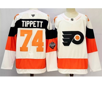 Men's Philadelphia Flyers #74 Owen Tippett White 2024-25 With A Patch Stitched Jersey
