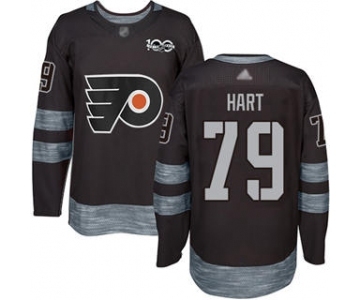 Men's Philadelphia Flyers #79 Carter Hart Black 1917-2017 100th Anniversary Stitched Hockey Jersey