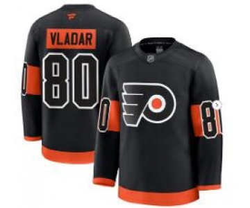 Men's Philadelphia Flyers #80 Dan Vladar Black 2024-25 Alternate Stitched Hockey Jersey