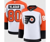 Men's Philadelphia Flyers #80 Dan Vladar White 2024-25 Away Stitched Hockey Jersey Men's Philadelphia Flyers #80 Dan Vladar White 2024-25 Away Stitched Hockey Jersey