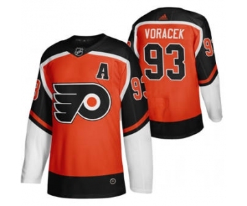 Men's Philadelphia Flyers #93 Jakub Voracek Orange 2020-21 Reverse Retro Alternate Hockey Jersey