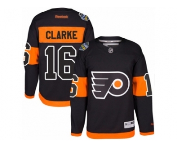 Men's Reebok Philadelphia Flyers #16 Bobby Clarke Authentic Black 2017 Stadium Series NHL Jersey