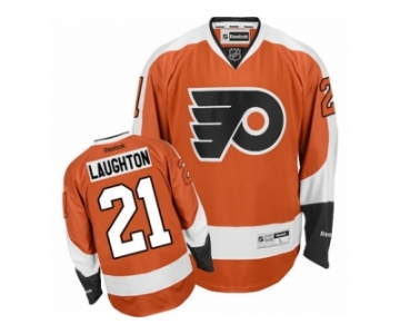 Men's Reebok Philadelphia Flyers #21 Scott Laughton Authentic Orange Home NHL Jersey
