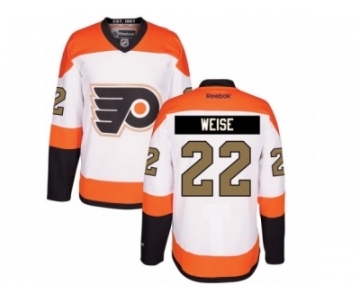 Men's Reebok Philadelphia Flyers #22 Dale Weise Authentic White 3rd NHL Jersey