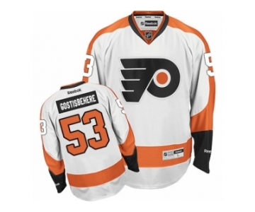 Men's Reebok Philadelphia Flyers #53 Shayne Gostisbehere Premier White Away NHL Jersey