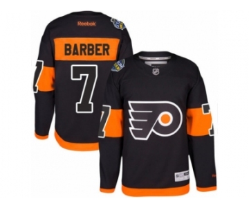 Men's Reebok Philadelphia Flyers #7 Bill Barber Authentic Black 2017 Stadium Series NHL Jersey