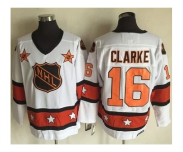 Philadelphia Flyers #16 Bobby Clarke White Orange All Star CCM Throwback Stitched NHL Jersey