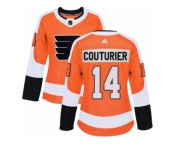 Women Adidas Philadelphia Flyers #14 Sean Couturier Orange Home Authentic Stitched NHL Jersey