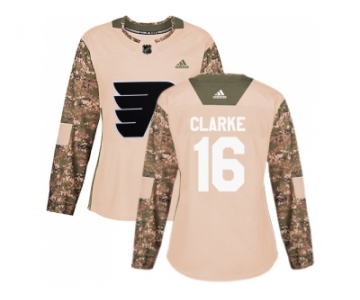 Women Adidas Philadelphia Flyers #16 Bobby Clarke Camo Authentic 2017 Veterans Day Stitched NHL Jersey