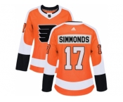 Women Adidas Philadelphia Flyers #17 Wayne Simmonds Orange Home Authentic Stitched NHL Jersey