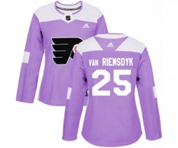 Women Adidas Philadelphia Flyers #25 James Van Riemsdyk Authentic Purple Fights Cancer Practice NHL Jersey